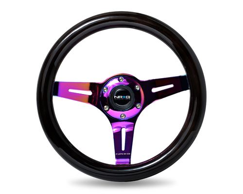 NRG  Classic Black Wood Grain Wheel, 310mm, 3 spoke center in Neochrome